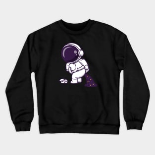 Cute Astronaut Pooping Space Cartoon Crewneck Sweatshirt